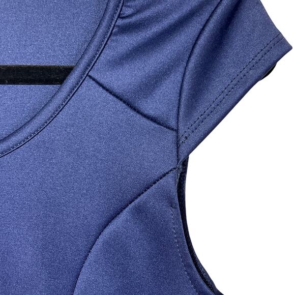 Trendyland Cap Sleeve Scoop Neck Pull On Midi Dress Size Large Navy Blue - Picture 5 of 12